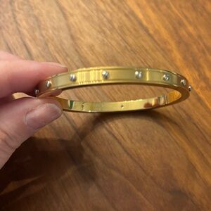 Henri Bendel Gold Bangle with Silver Studs